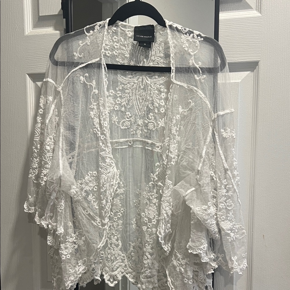 Elegant White Lace Cardigan